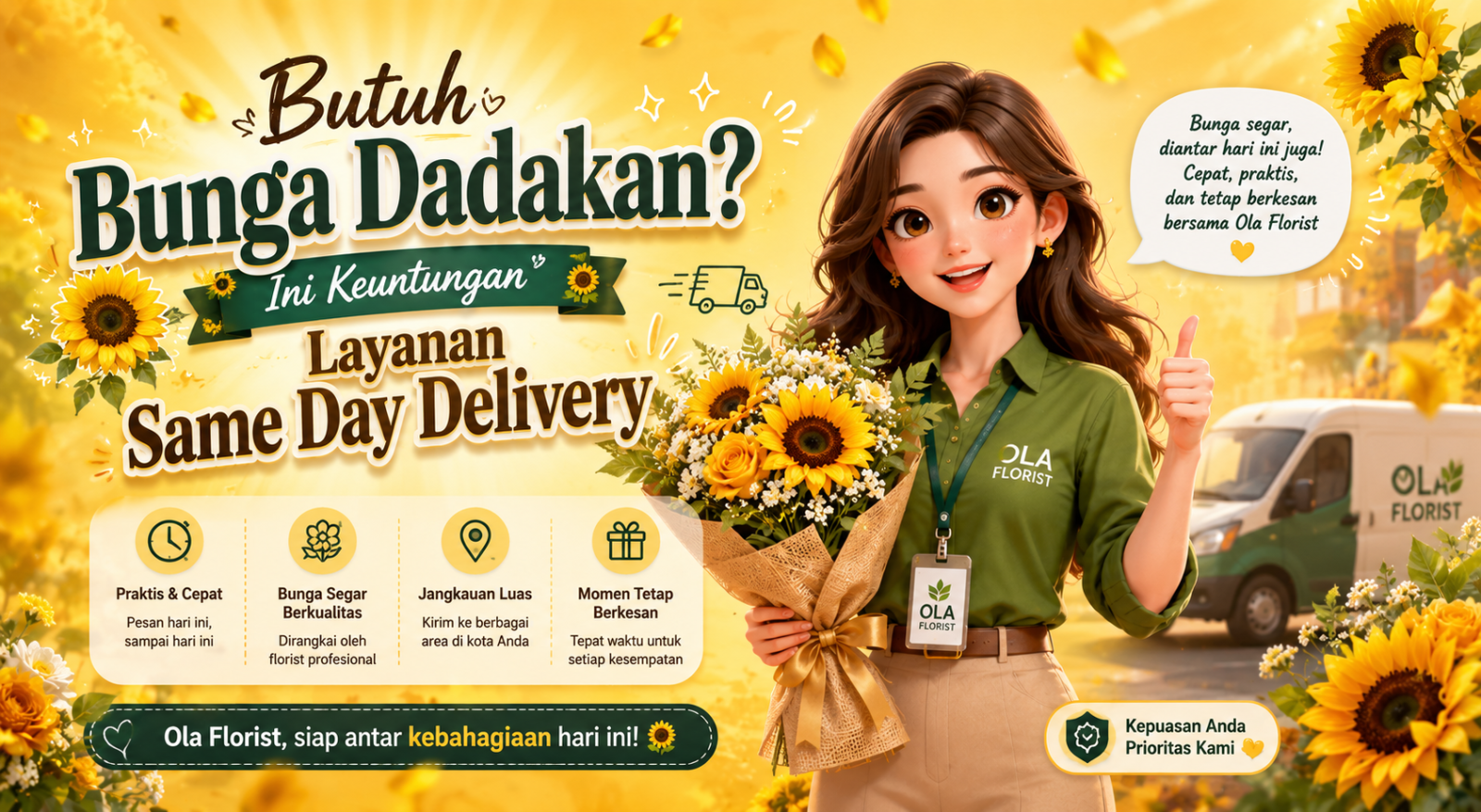 Butuh Bunga Dadakan? Ini Keuntungan Layanan Same Day Delivery